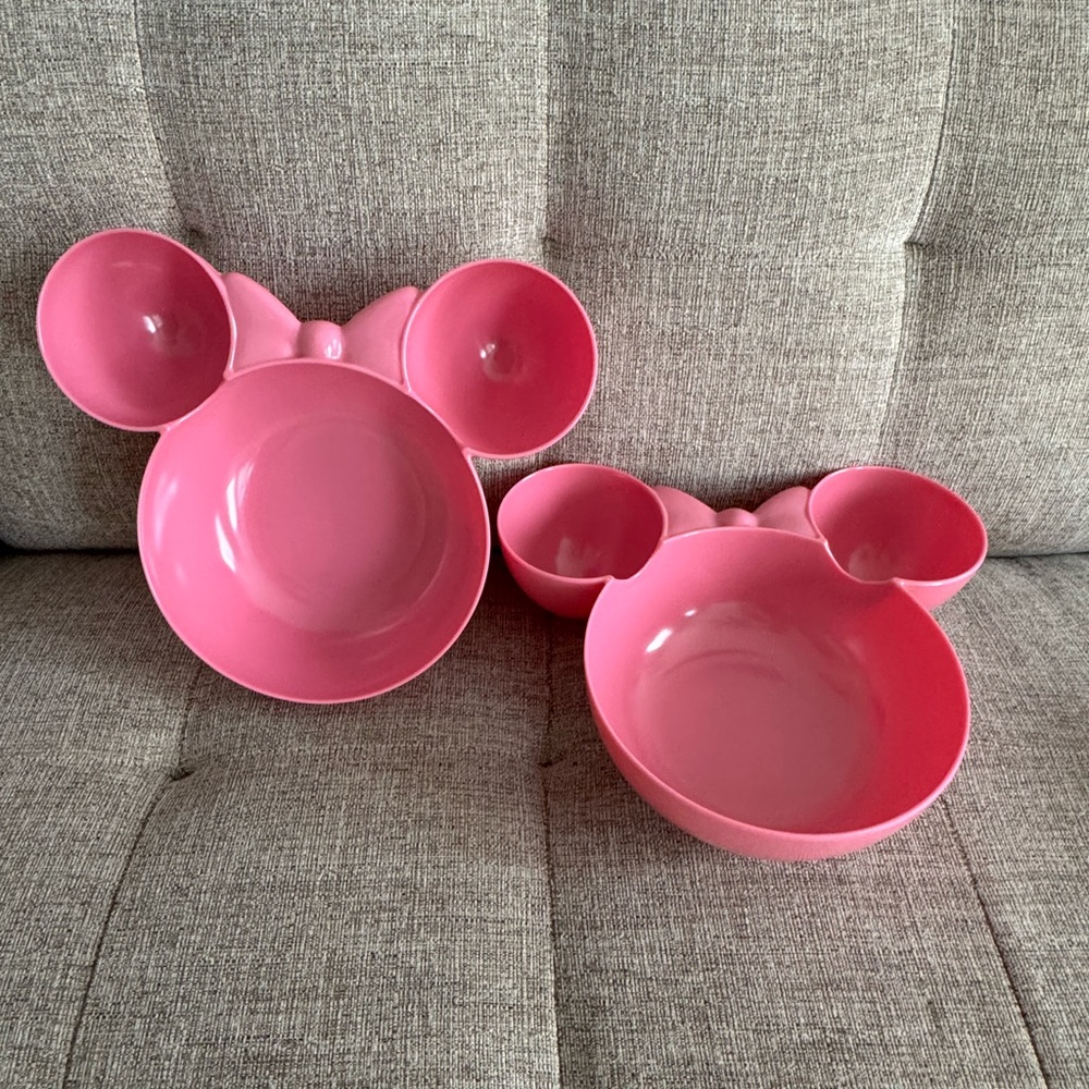 Pink Minnie Mouse Shaped Bowls